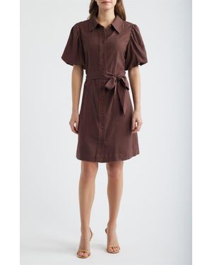 Brave+True Lenni Button Front Minidress - Red
