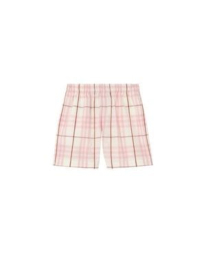 Burberry Check Cotton Shorts - Pink
