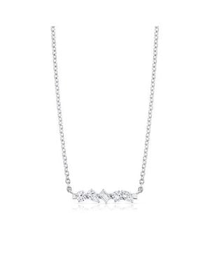 Michael M Montage Mixed Cut Diamond Bar Necklace - Metallic