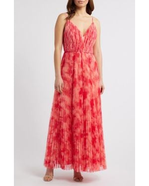 navy blue dress for baby girl Hutch Joanna Pleated Sleeveless Gown in Red