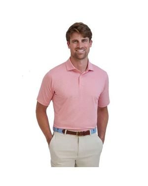 Fairway & Greene Mini Stripe Golf Polo - Pink