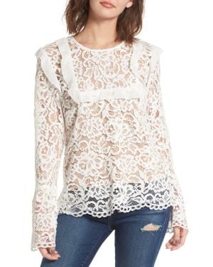 Wayf Lydia Lace Top - White
