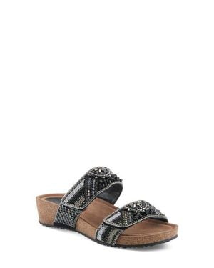 AZURA BY SPRING STEP Bahamain Hand Beaded Platform Sandal - Multicolor