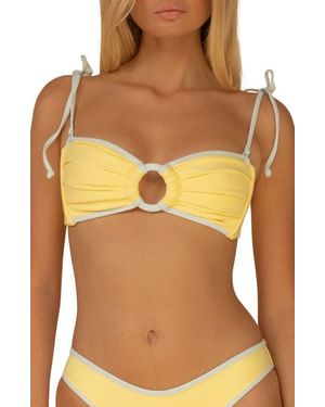 Montce Binded Tori Ties Bandeau Bikini Top - Yellow