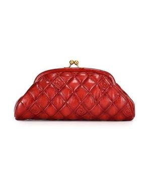 Old Trend Petunia Quilted Leather Beauty Pouch - Red