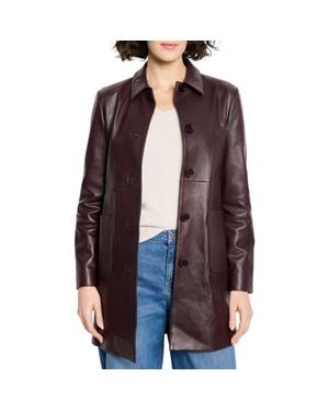 NIC+ZOE Leather Car Coat - Purple