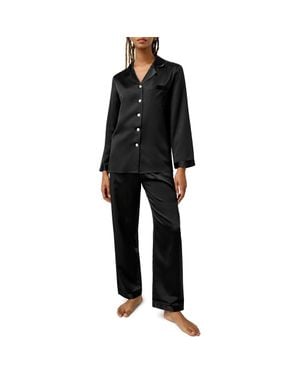 LILYSILK Full Length Silk Pajamas Set - Black