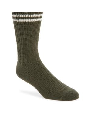Nordstrom Waffle Texture Cotton Blend Crew Socks - Green
