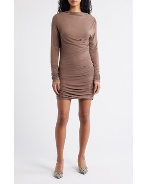 ARTLESS FOREVER Romy Ruched Cocktail Minidress - Brown