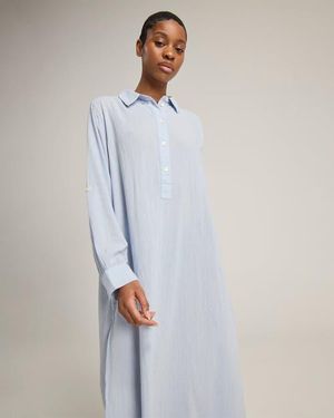 Nudea The Long Sleeve Maxi Shirt - Blue