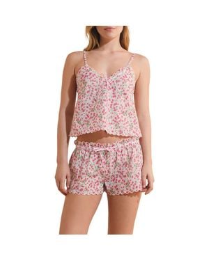 Etam Feuilline Strawberry Print Cotton Camisole - Red