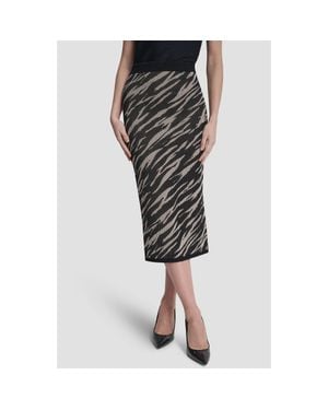 DKNY Zebra Jacquard Stitch Pencil Skirt - Black