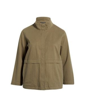 Eileen Fisher Zip-Up Organic Cotton & Organic Linen Jacket - Green