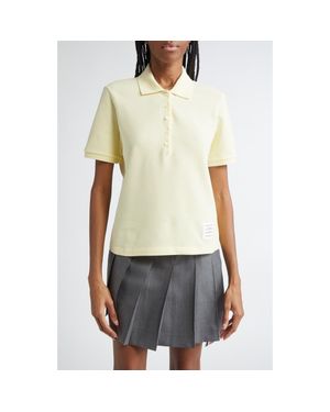 Thom Browne 4-Bar Cotton Piqué Polo - Yellow