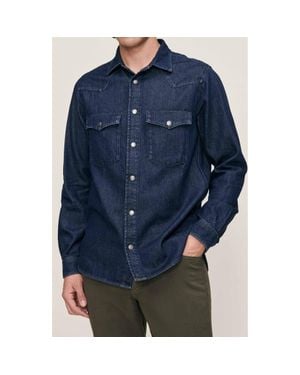 DL1961 Dominick Cotton Blend Denim Western Shirt - Blue