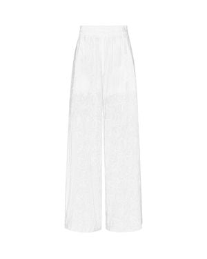 Vilebrequin Viscose Elastic Waist Pants Seashells - White