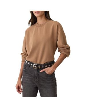 Marine Layer Cloud 9 Cotton Blend Fleece Crewneck Sweatshirt - Black
