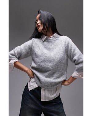 TOPSHOP Crewneck Sweater - Gray
