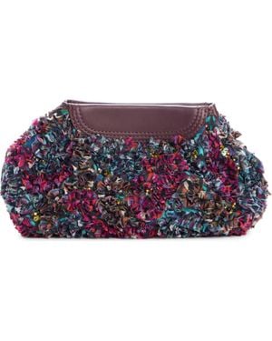Dries Van Noten Mini Marbled Print Clutch - Red