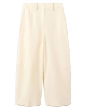 Mango Linen & Cotton Balloon Pants - Natural