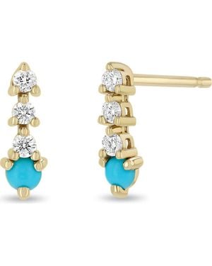 Zoe Chicco Diamond & Drop Earrings - Blue