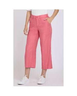 NYDJ Linen Blend Crop Wide Leg Pants - Pink