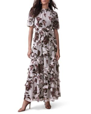 Mint Velvet Floral Printed Maxi Dress - Red