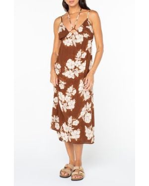 Roxy Sunshine Crush Floral Halter Strap Minidress - Multicolor