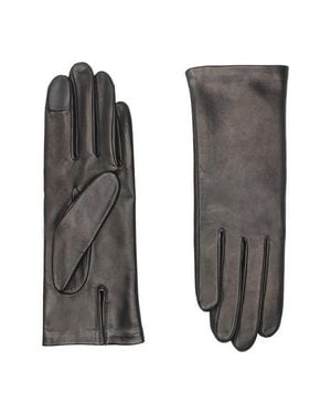 Agnelle Leather Gloves - Gray