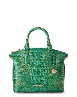 Brahmin Large Duxbury Croc Embossed Leather Satchel - Green