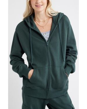 BP. Oversize Zip Fleece Hoodie - Green