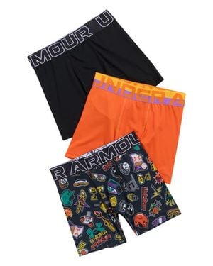 Under Armour Kids' Assorted 3-Pack Ua Performance Tech Mesh Boxer Briefs - Orange
