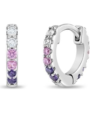 IN SEASON JEWELRY Double Sided Prong Cubic Zirconia Hoop Earrings - White