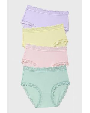 Stripe & Stare High Rise Knicker Four Pack - Green