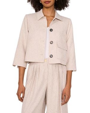 Vince Camuto Tweed Crop Jacket - Natural