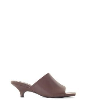 Therapy Australia Nassau Square Toe Low Kitten Heel - Brown