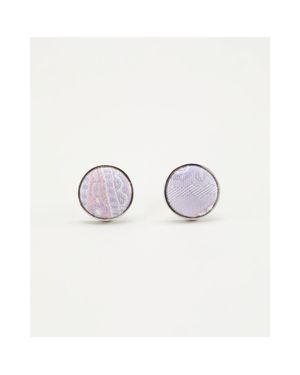 Knottery & Co Paisley Silk Cufflinks - Purple