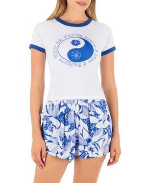 Hurley Peace Out Ringer Baby T-Shirt - Blue
