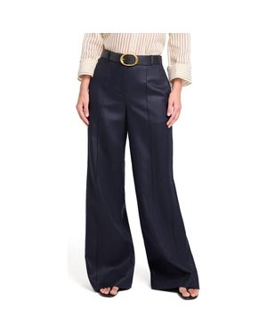Twp Bond St Wide Leg Linen Pants - Blue