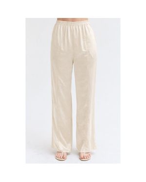 Crescent Satin Pull On Pants - Natural