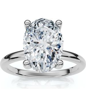Bliss Diamond 2 1/10Ct Oval Diamond Side Halo Engagement Ring 14K Or Platinum Lab Grown - Metallic