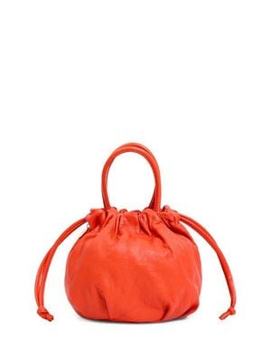 Clare V. Emma Leather Drawstring Top Handle Bag - Red