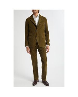 Massimo Alba Cotton Corduroy Suit - Green
