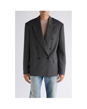 Acne Studios Jarvel Double Breasted Herringbone Blazer - Black
