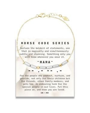 Elliot Young Morse Code Chain Bracelet 14K + Sterling Mama - White