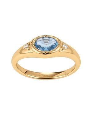 MADE BY MARY Oval Birthstone Signet Ring - Metallic