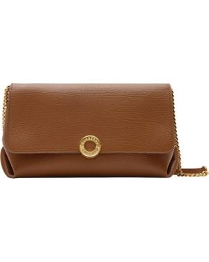 Burberry Leather Chain Strap Clutch - Brown