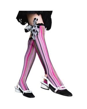 Sock Candy Parisian Stripe Bow Knee High Socks - Pink