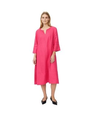 Masai Manasya Linen Tunic Midi Dress - Pink