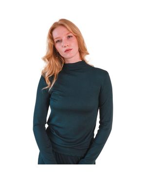 Poplinen Norma Modal Ribbed Turtleneck - Blue